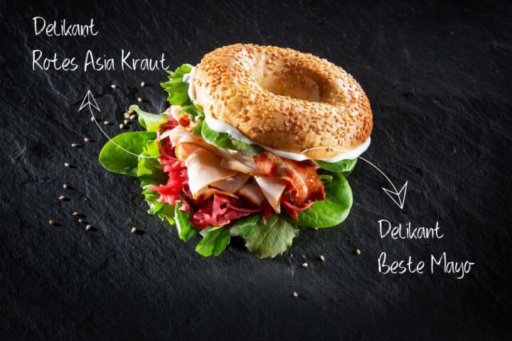 Crispy Bagel with Best Mayo & Asian Slaw